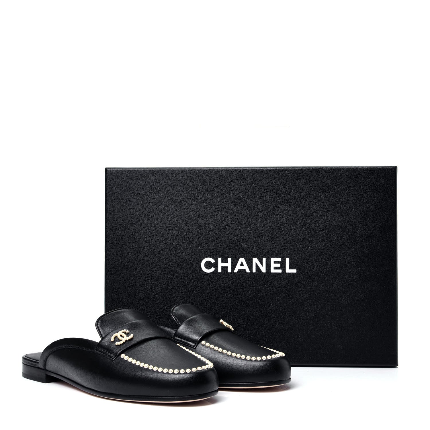 Chanel Lambskin Pearl CC Mules 37 Black 11 of 11