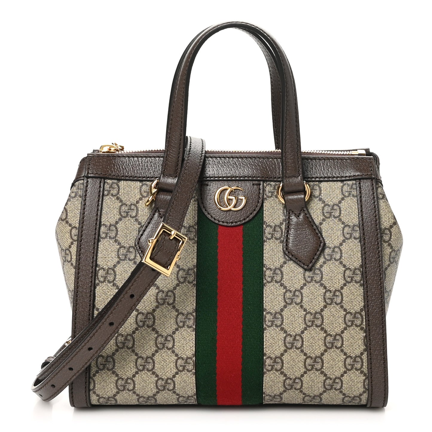 GG Supreme Monogram Small Ophidia Tote Bag Brown