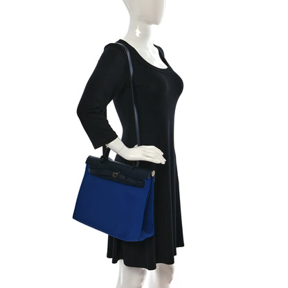 Hermes Toile Militaire Vache Hunter Herbag Zip Retourne 31 PM Bleu Electrique Bleu Saphir 2 of 11