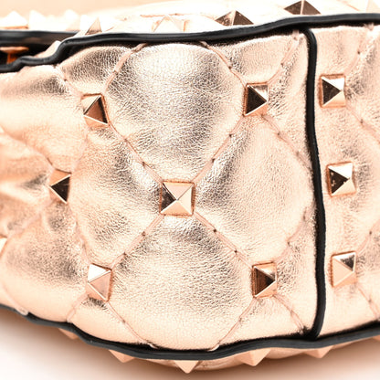 Valentino Garavani Metallic Nappa Small Rockstud Spike Shoulder Bag Rame 8 of 10