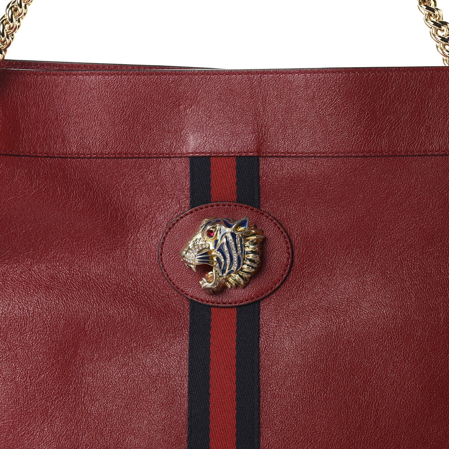 Gucci Calfskin Large Rajah Chain Tote Romantic Cherry 10 of 10