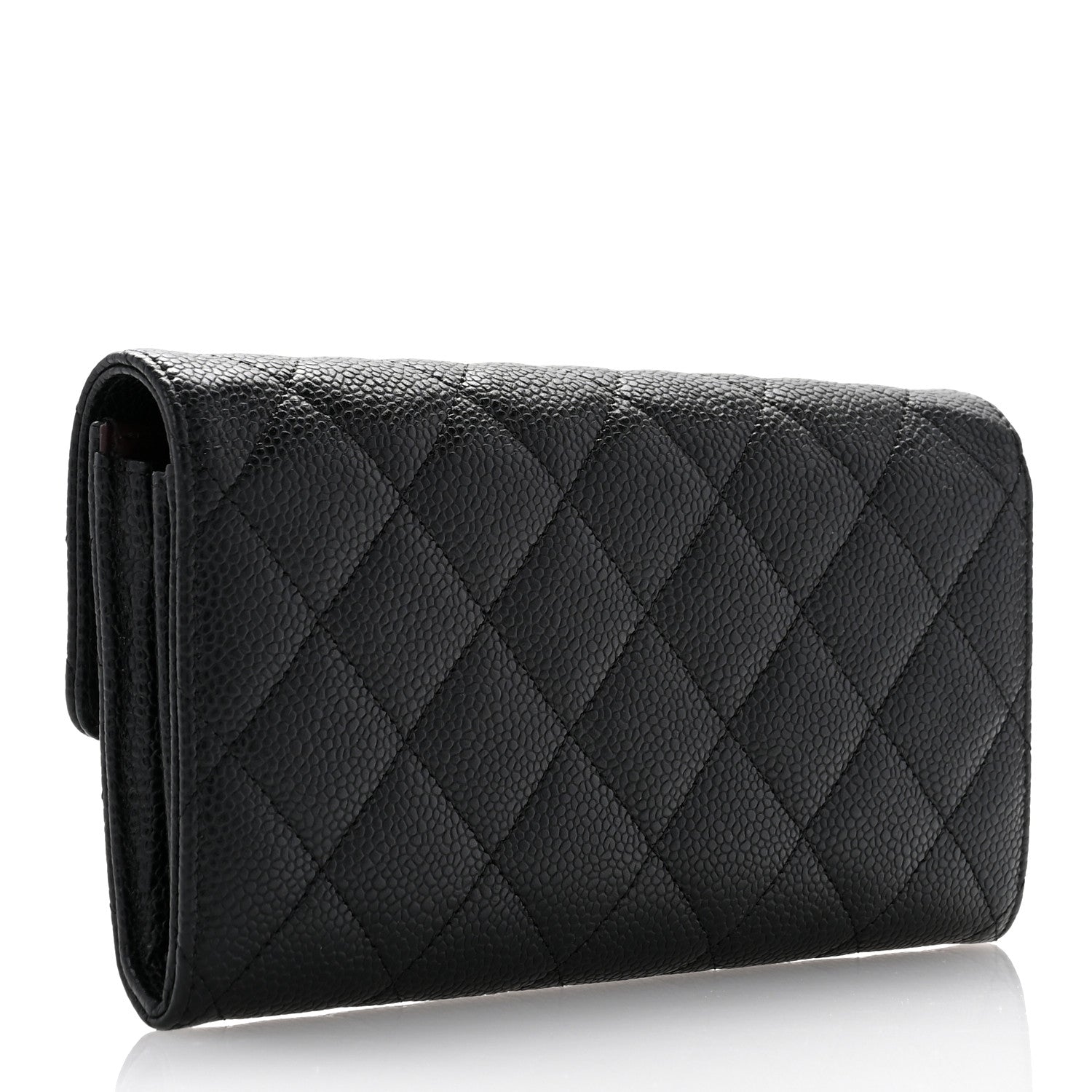 Chanel Caviar Quilted Large Gusset Flap Wallet Black 3 of 8