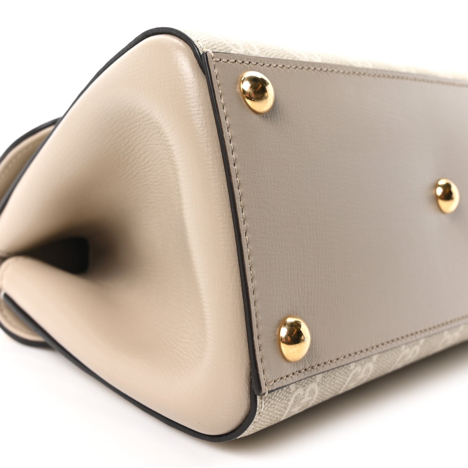 Gucci GG Supreme Monogram Azalea Calfskin Mini Horsebit 1955 Top Handle Flap Bag Beige Mystic White Oatmeal 9 of 10