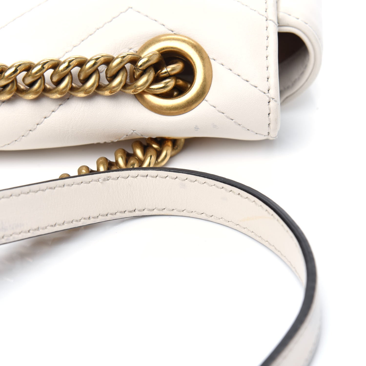 Gucci Calfskin Matelasse Mini GG Marmont Shoulder Bag White 24 of 24