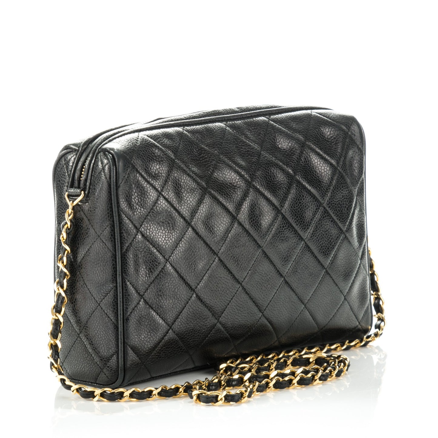 Caviar Quilted Camera Case Black