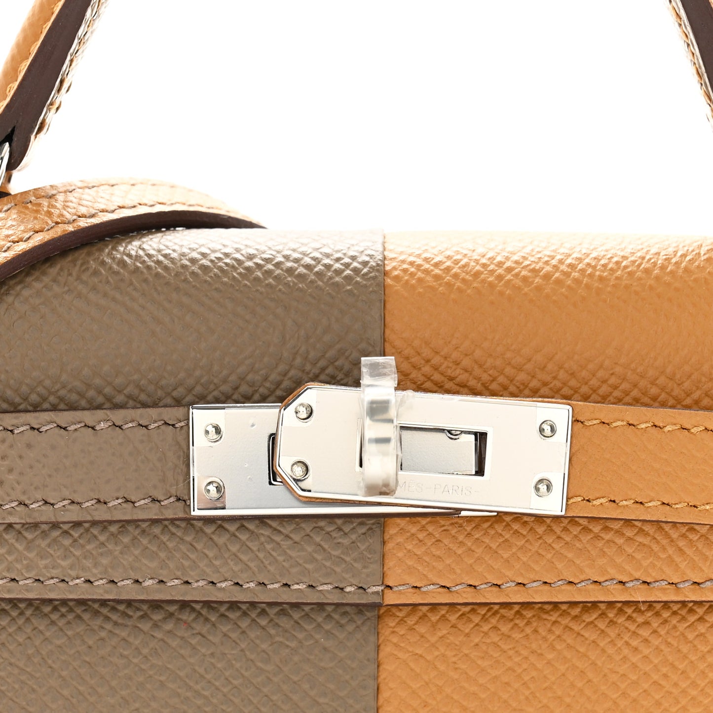 Epsom Casaque Mini Kelly Sellier 20 Etoupe Sesame Bleu Indigo