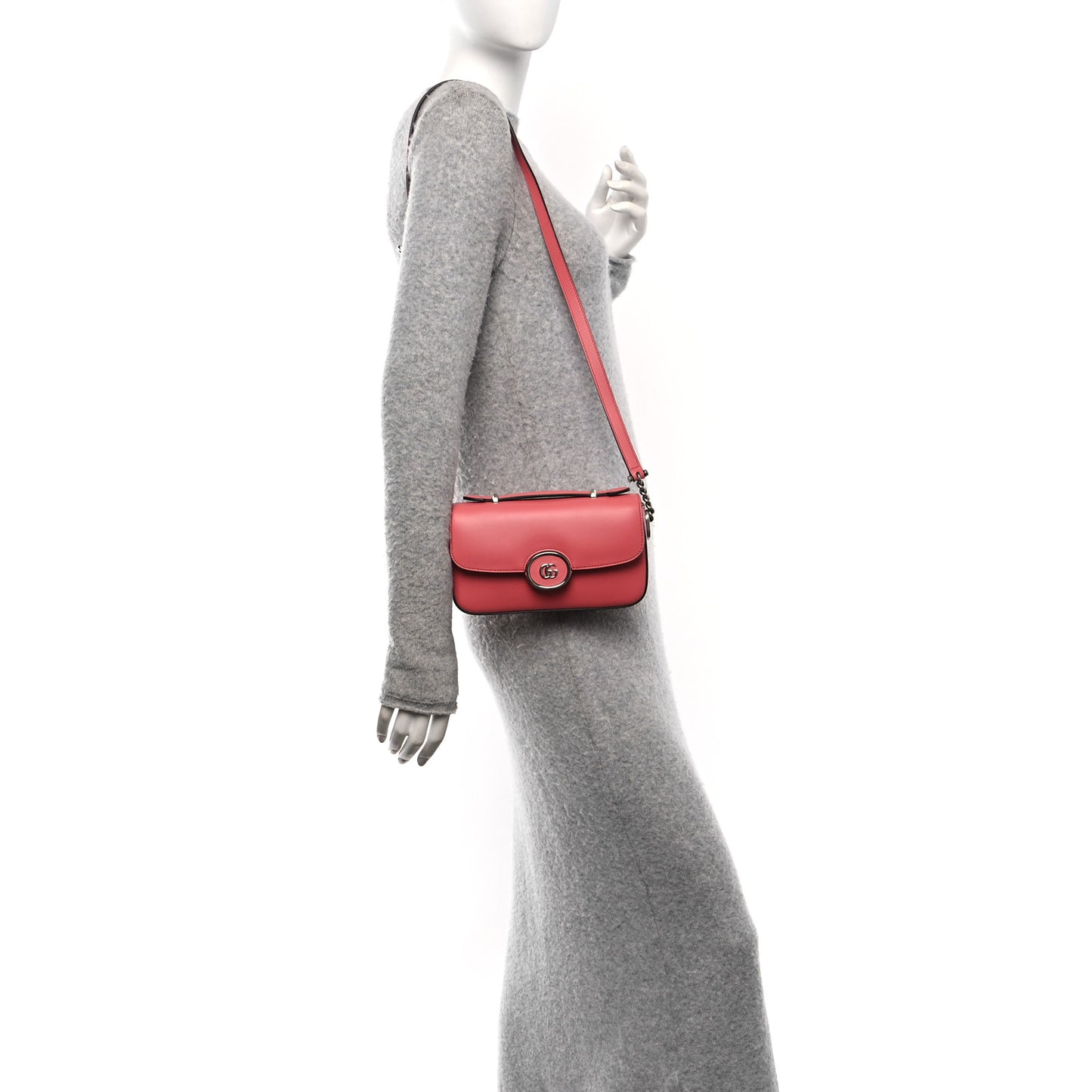 Senna Calfskin Petite GG Top Handle Shoulder Bag Pink