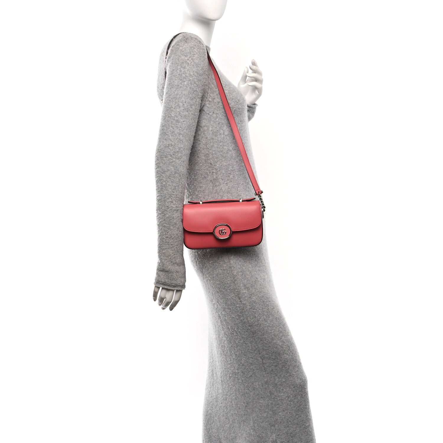 Gucci Senna Calfskin Petite GG Top Handle Shoulder Bag Pink 2 of 10
