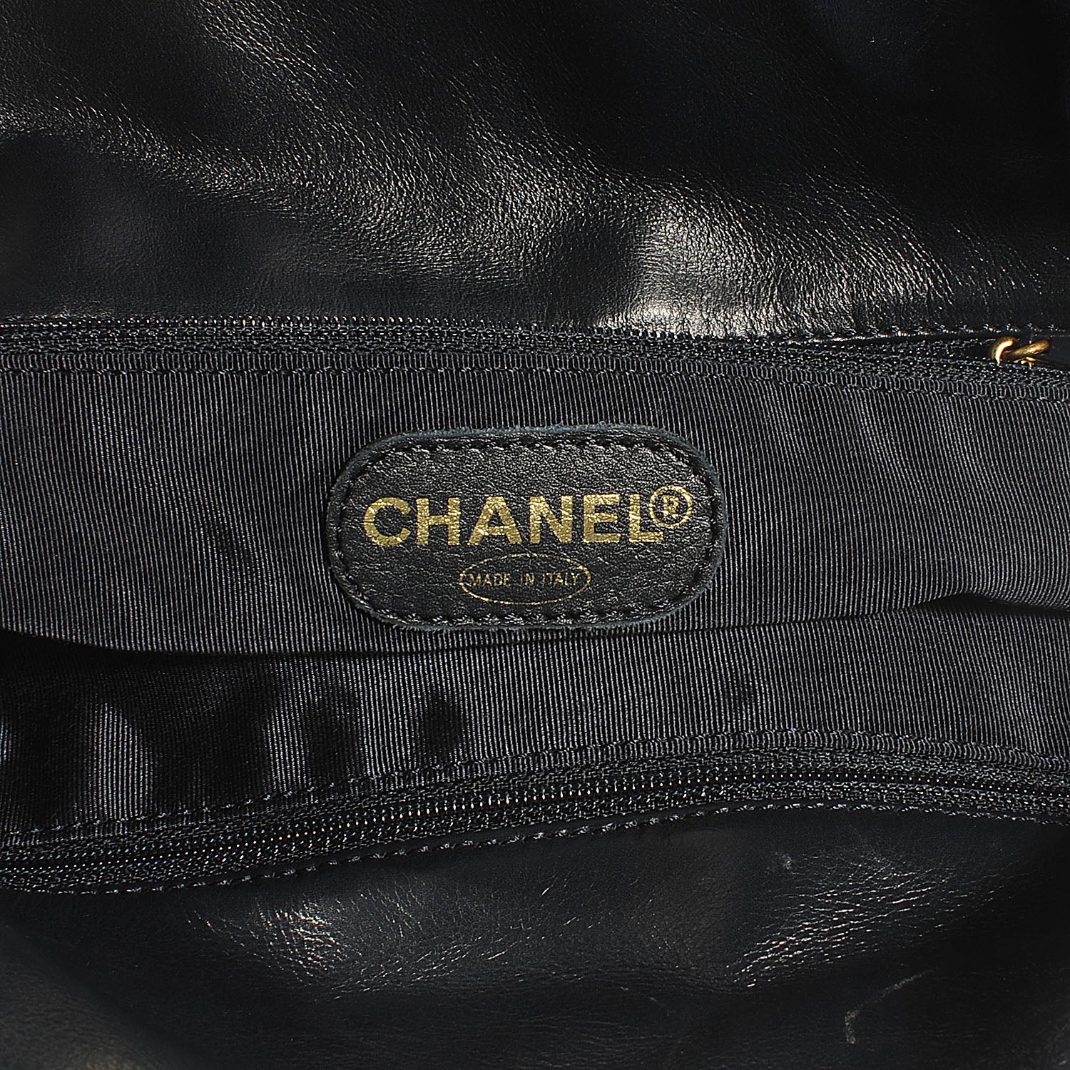 Chanel Lambskin CC Shopper Tote Navy 6 of 7