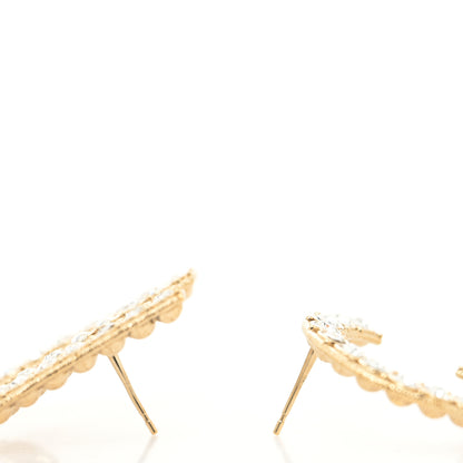 Chanel Crystal Cha-Nel Logo Drop Earrings Gold 3 of 4