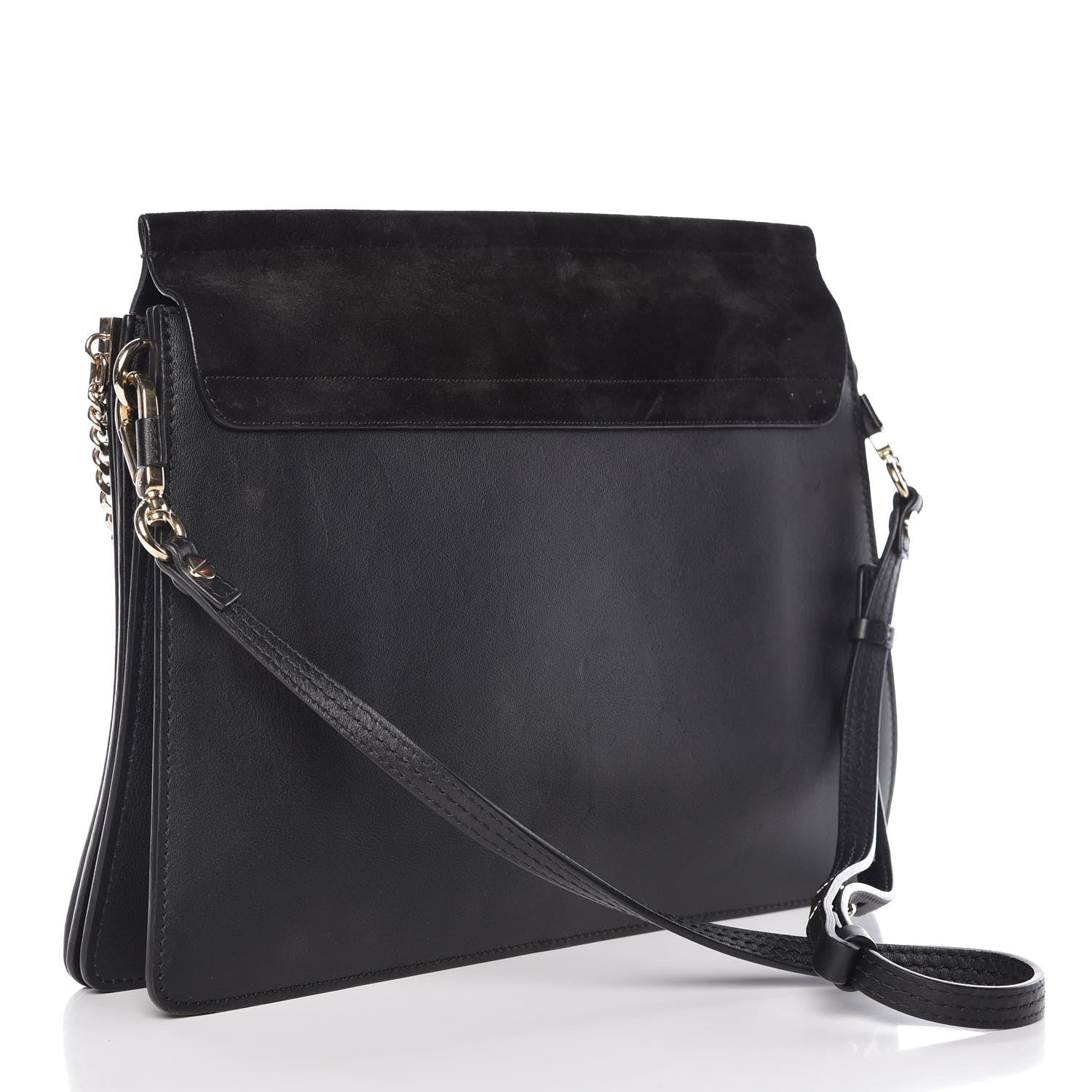 Chloe Suede Calfskin Medium Faye Shoulder Bag Black 3 of 18