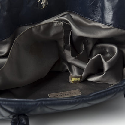 Chanel Lambskin Quilted Hidden Chain Tote Navy 9 of 11