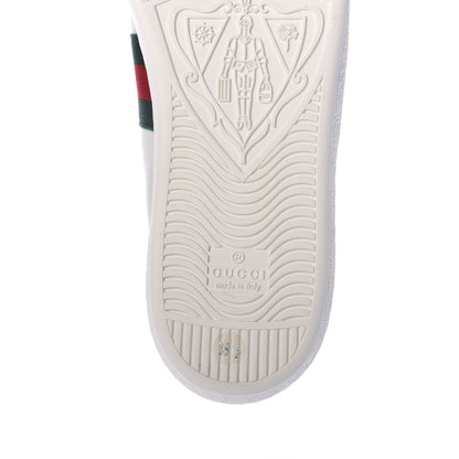 Gucci Calfskin Crocodile Web Ace Sneakers 38.5 White Green 8 of 9