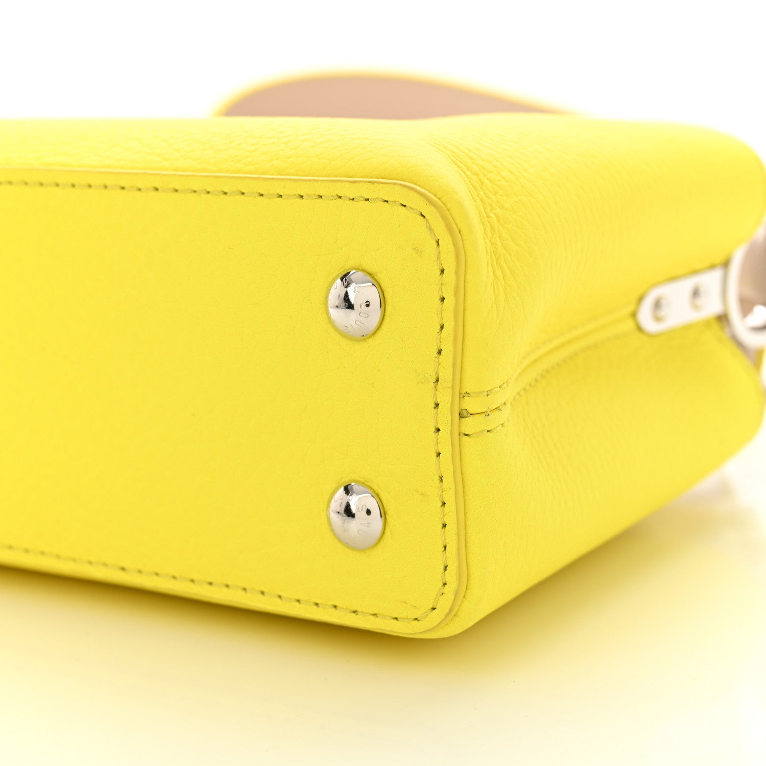 Louis Vuitton Taurillon Mini Capucines Yellow Beige 10 of 10