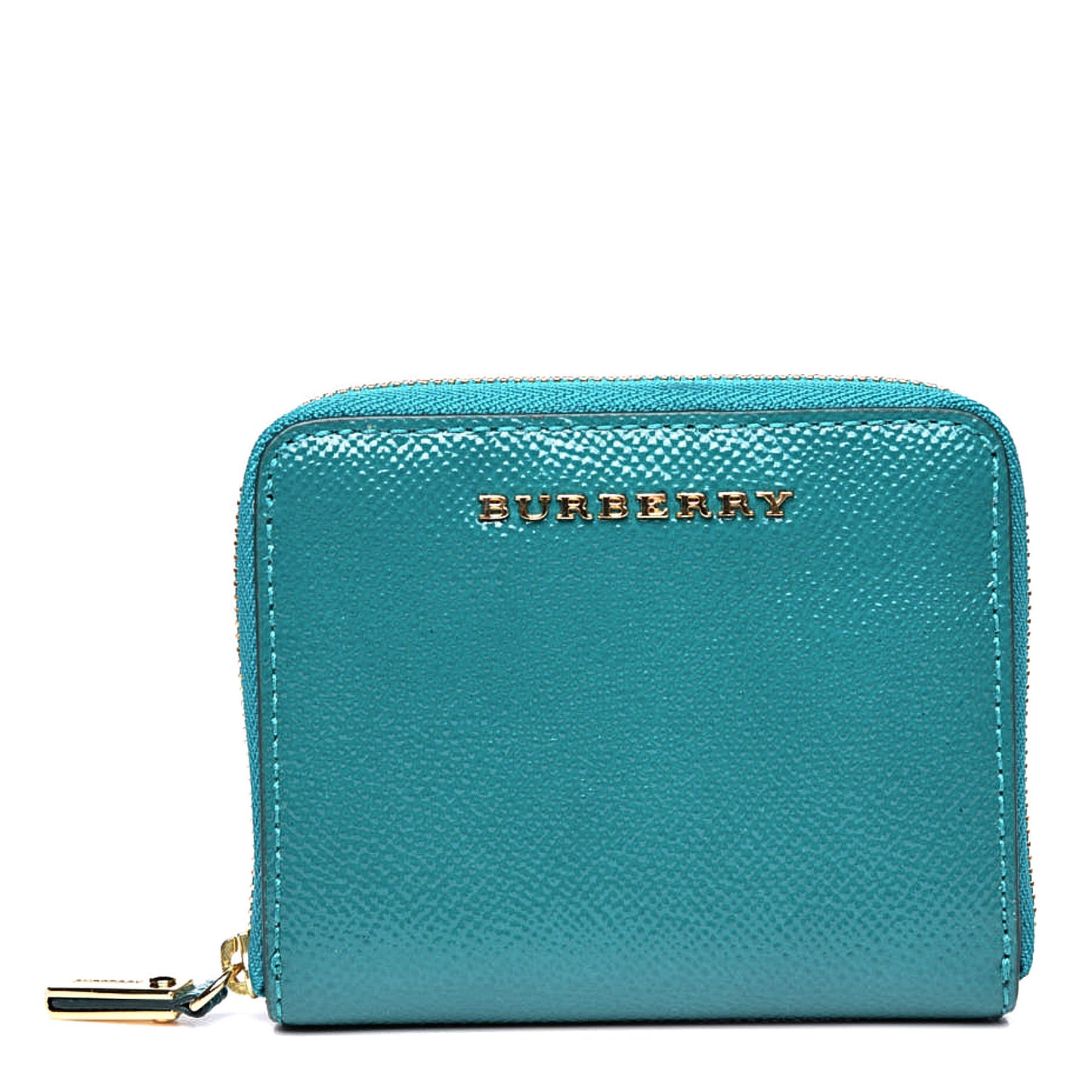Patent London Compact Zip Around Wallet Aqua Green