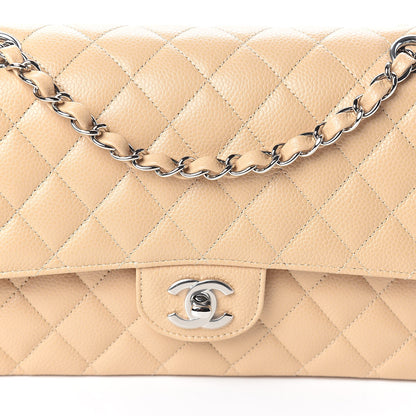 Chanel Caviar Quilted Medium Double Flap Beige 8 of 10