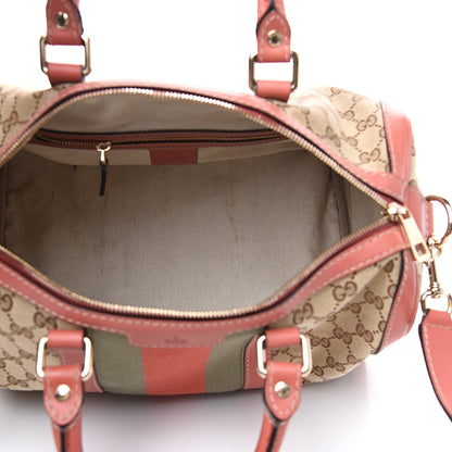 Gucci Monogram Medium Vintage Web Boston Pink 4 of 16