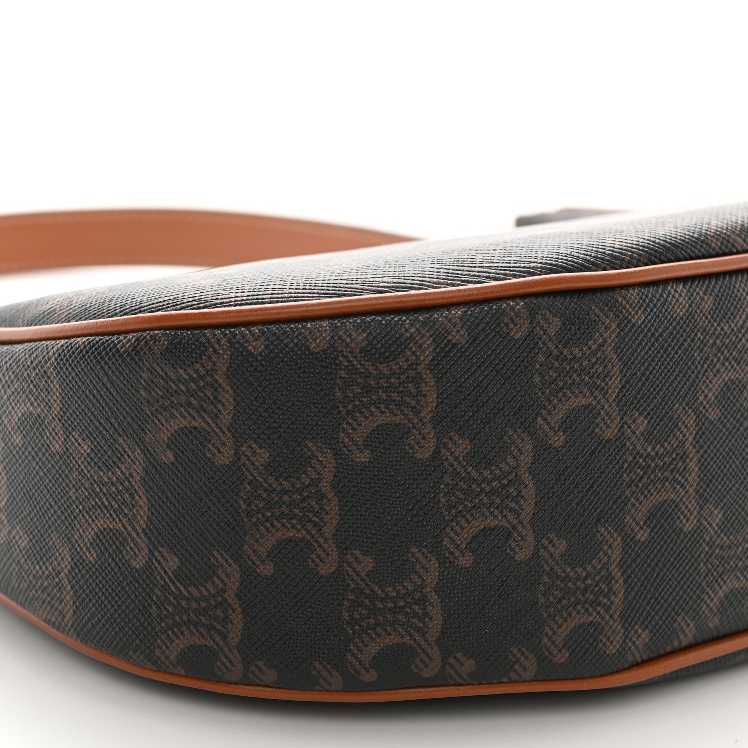 Celine Triomphe Canvas Calfskin Ava Shoulder Bag Tan 8 of 10