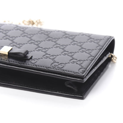 Gucci Guccissima Signature Bowy Chain Wallet Black 15 of 16