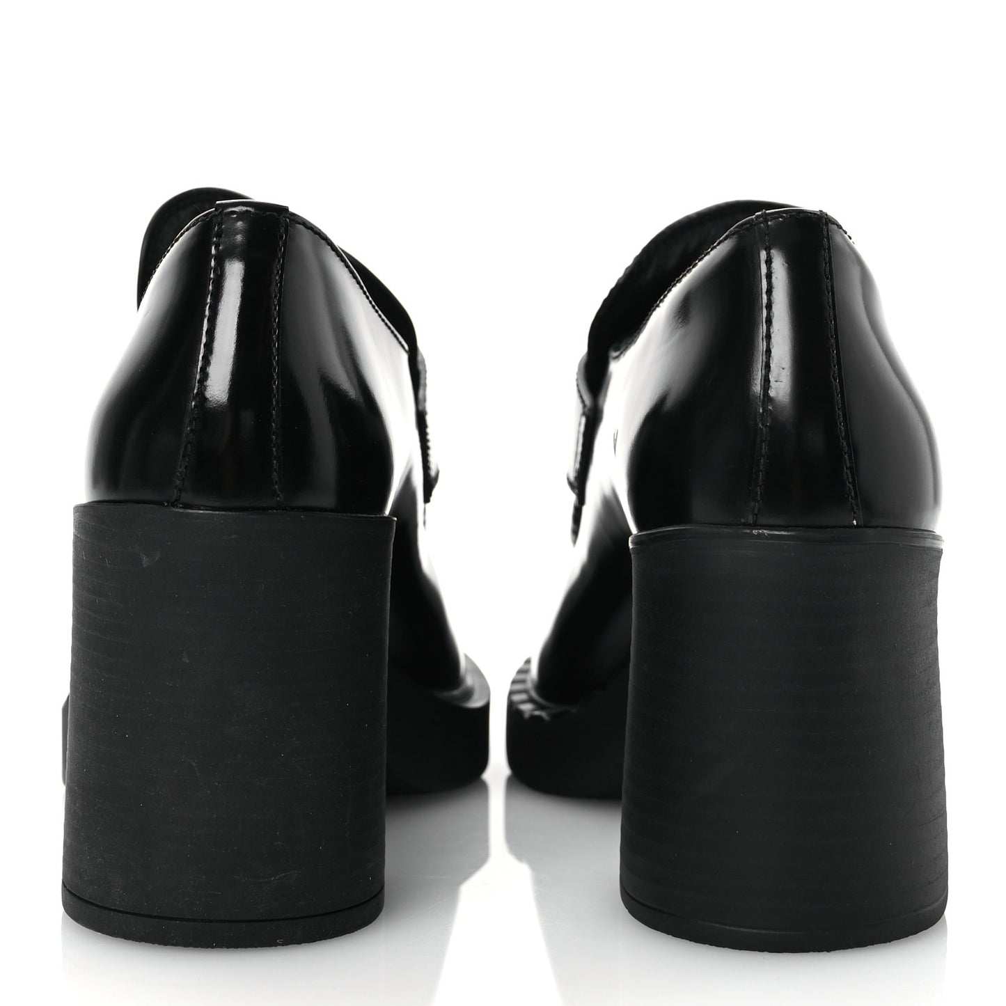 Spazzolato Metal Triangle Logo 85mm Loafers 40 Black