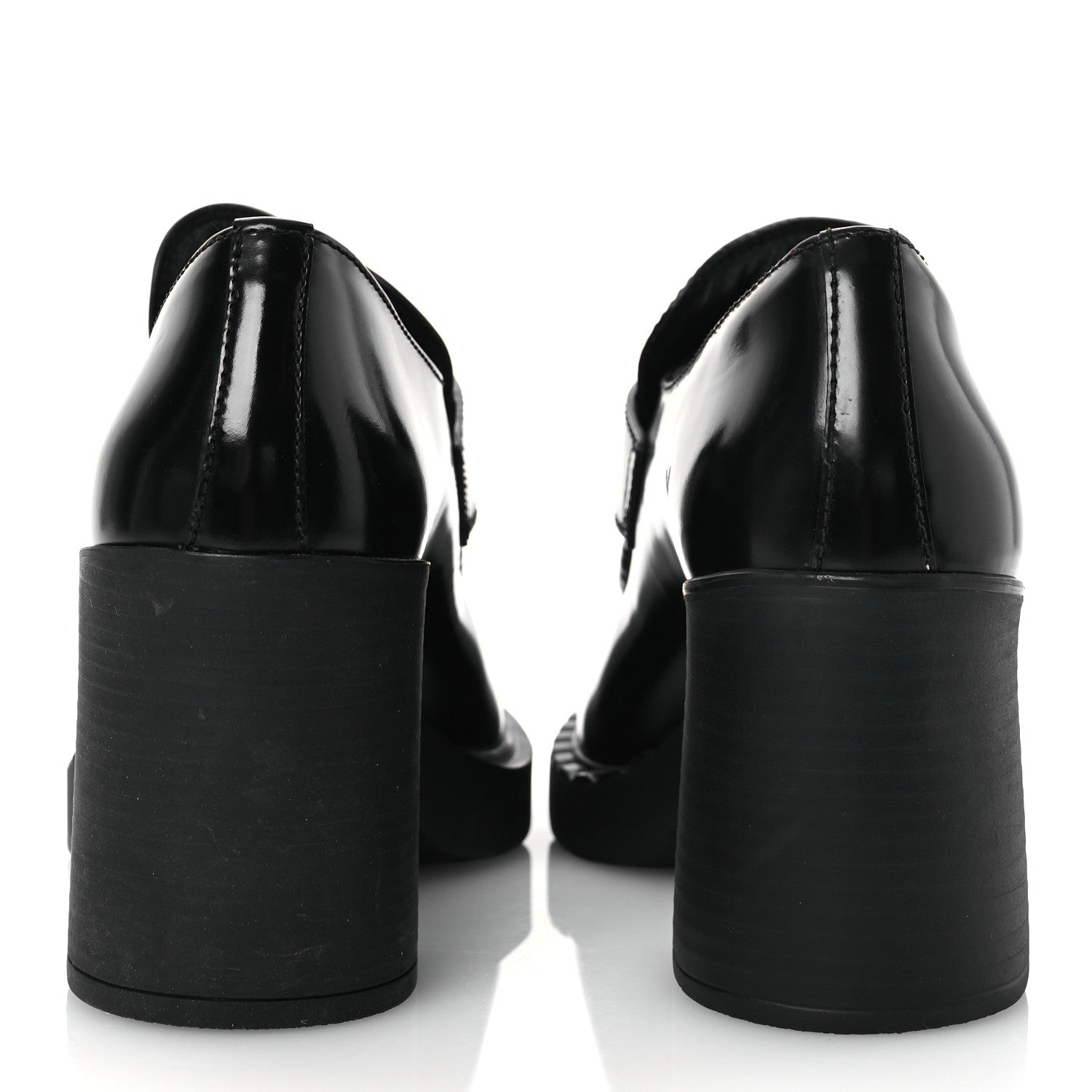Prada Spazzolato Metal Triangle Logo 85mm Loafers 40 Black 6 of 12