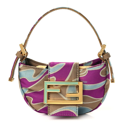 Fendi Satin Swirl Print Croissant Multicolor 1 of 5
