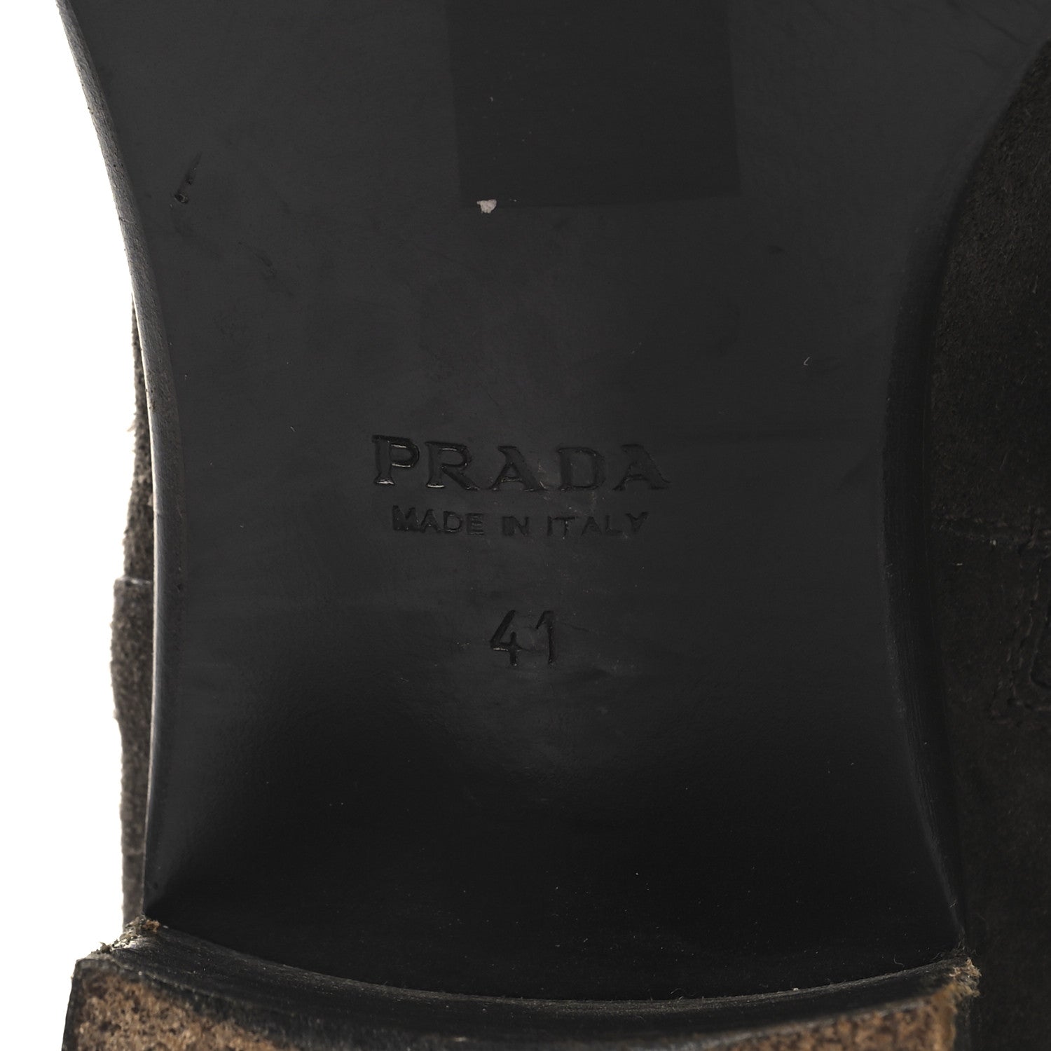 Prada Suede Metal Triangle Logo Boots 41 Brown 6 of 9