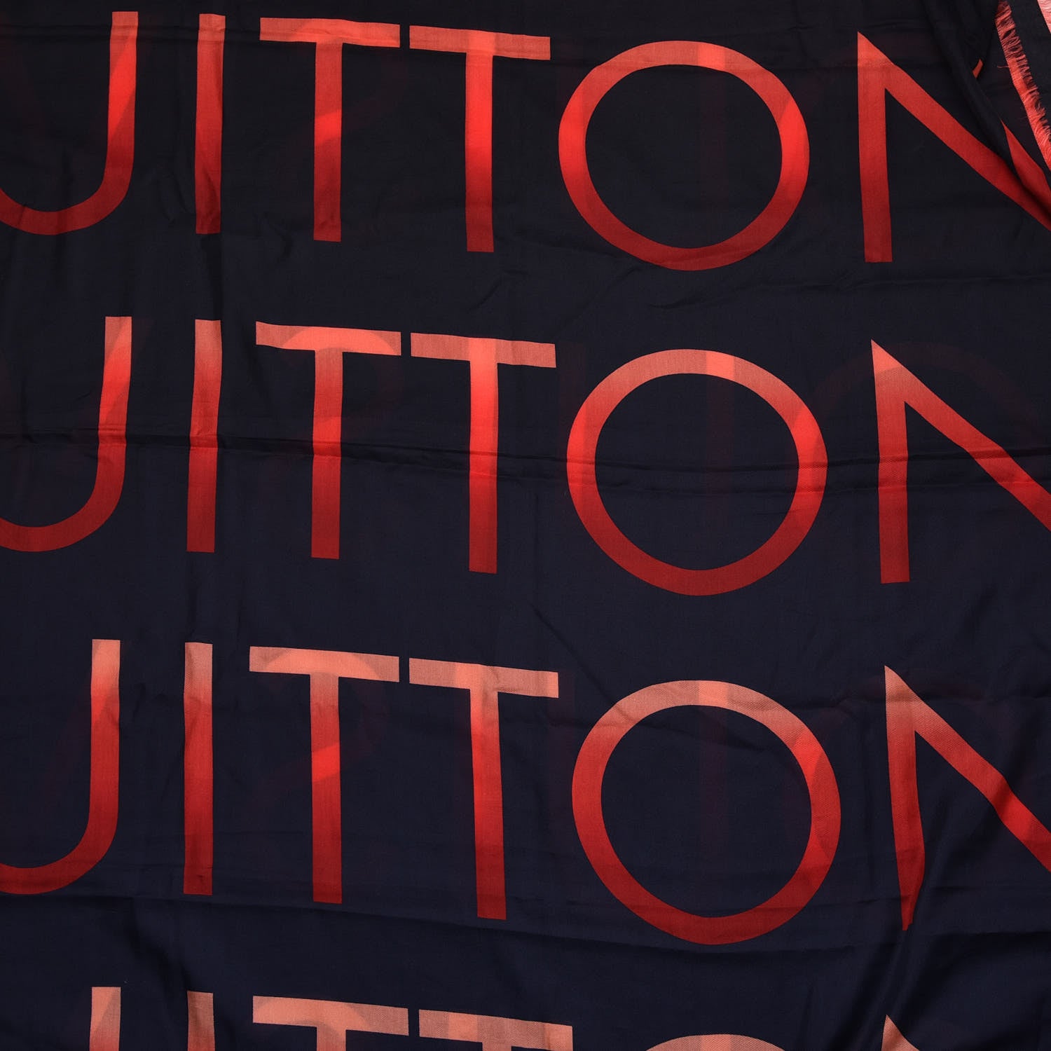 Louis Vuitton Cotton Silk LV Neon Stole Shawl Blue Infini 5 of 8