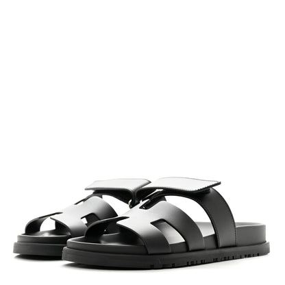 Hermes Calfskin Womens Chypre Sandals 35.5 Black 3 of 9