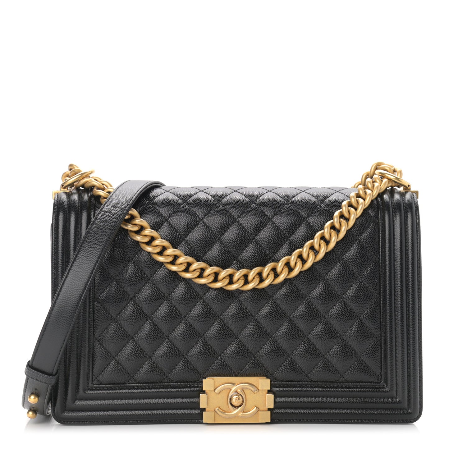 Caviar Quilted New Medium Boy Flap Black