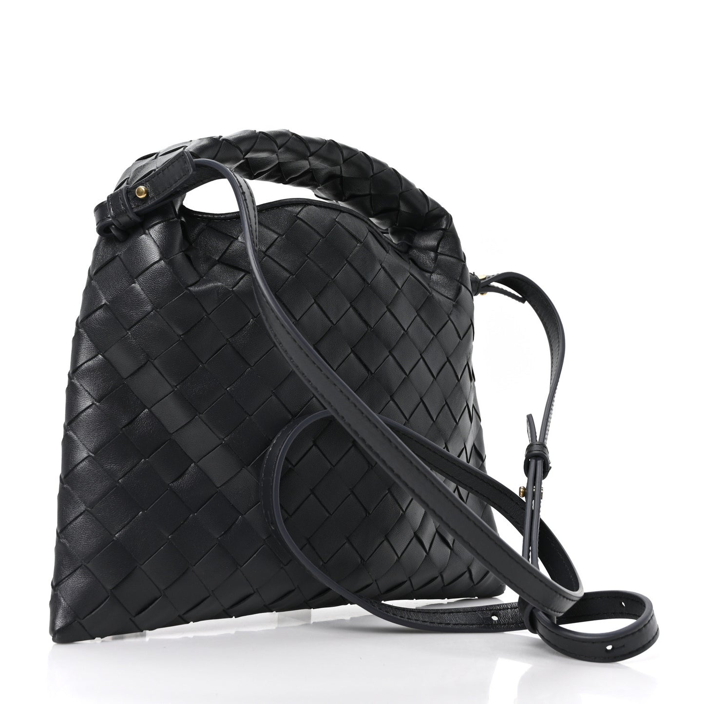 Calfskin Intrecciato Mini Hop Black