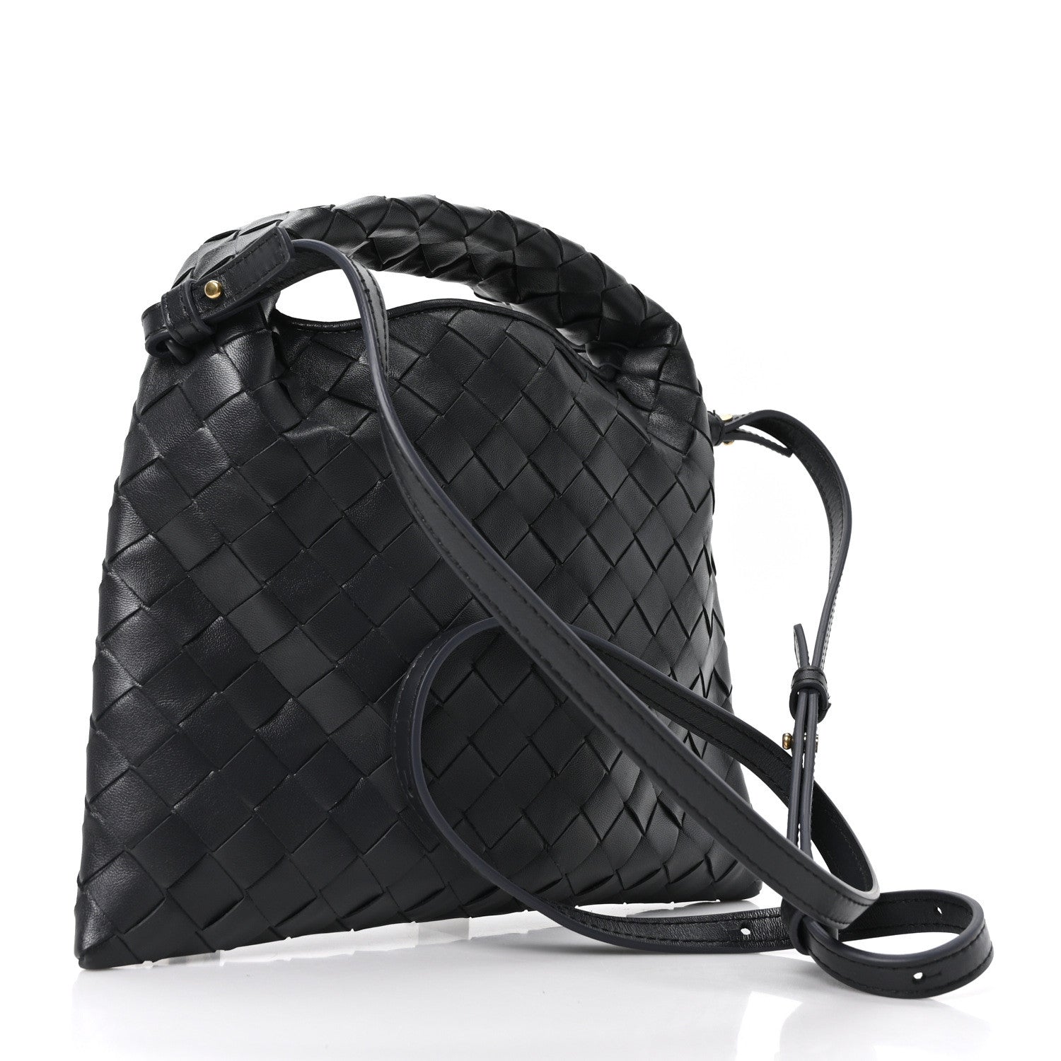 Bottega Veneta Calfskin Intrecciato Mini Hop Black 3 of 9