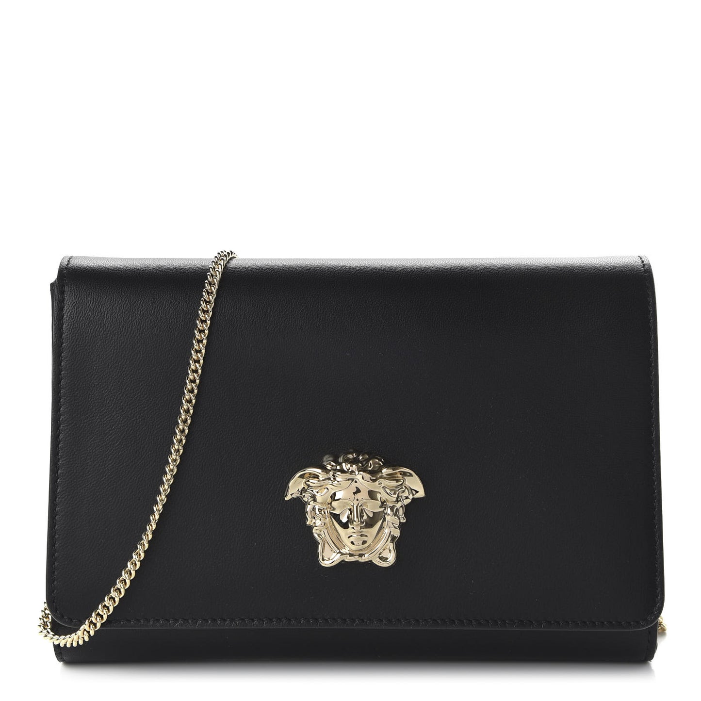 Vitello Palazzo Medusa Evening Clutch Bag Black