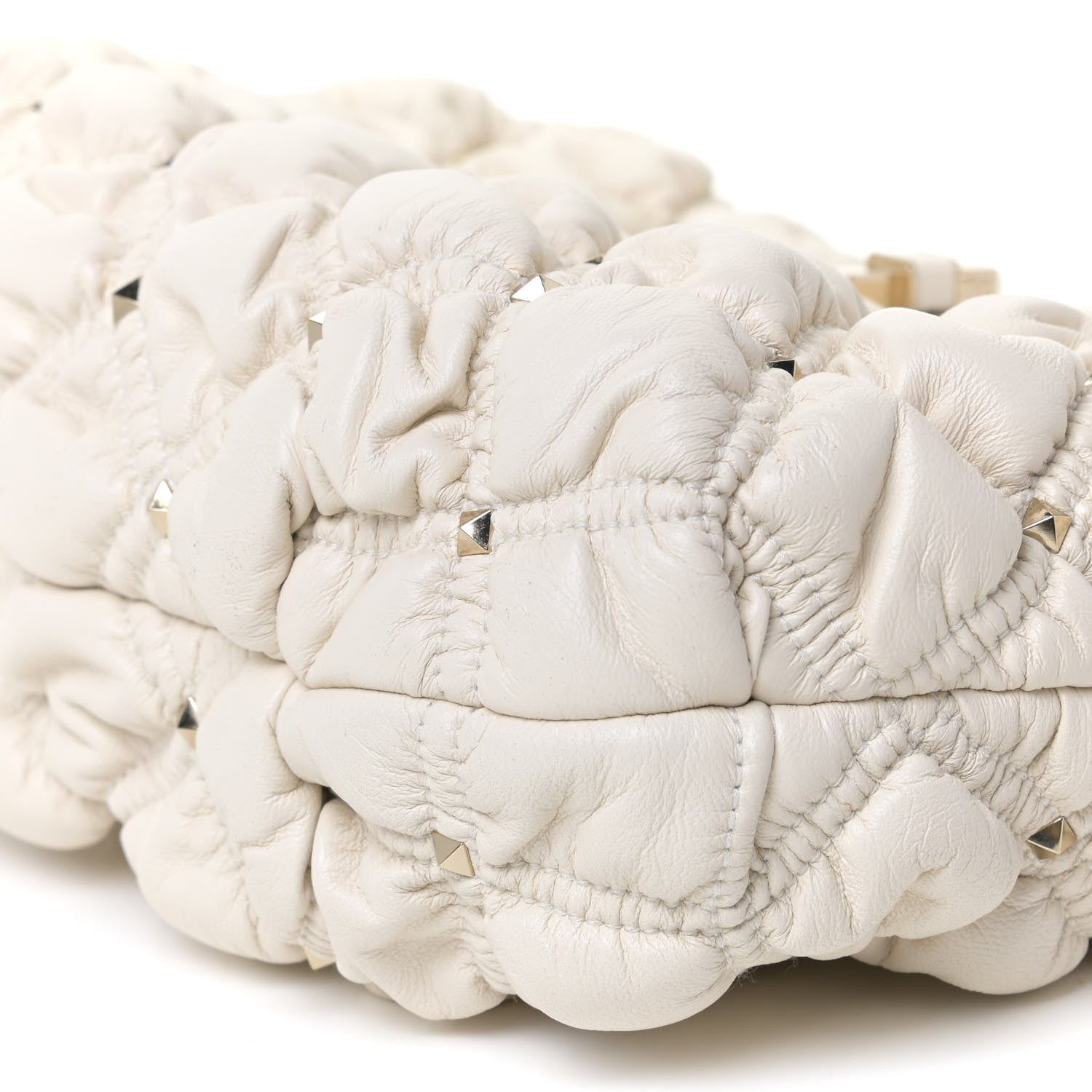 Valentino Garavani Nappa Spikeme Clutch Ivory 6 of 9