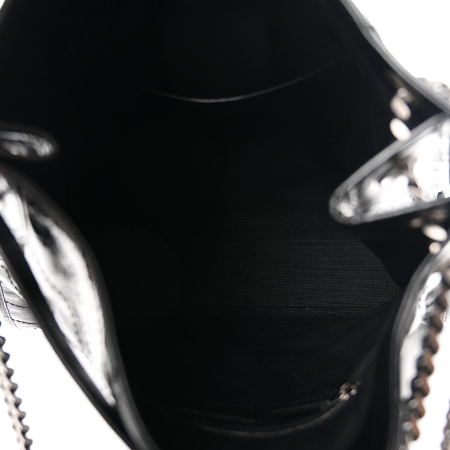 Crinkled Calfskin Matelasse Monogram Large Niki Shopper Tote Black