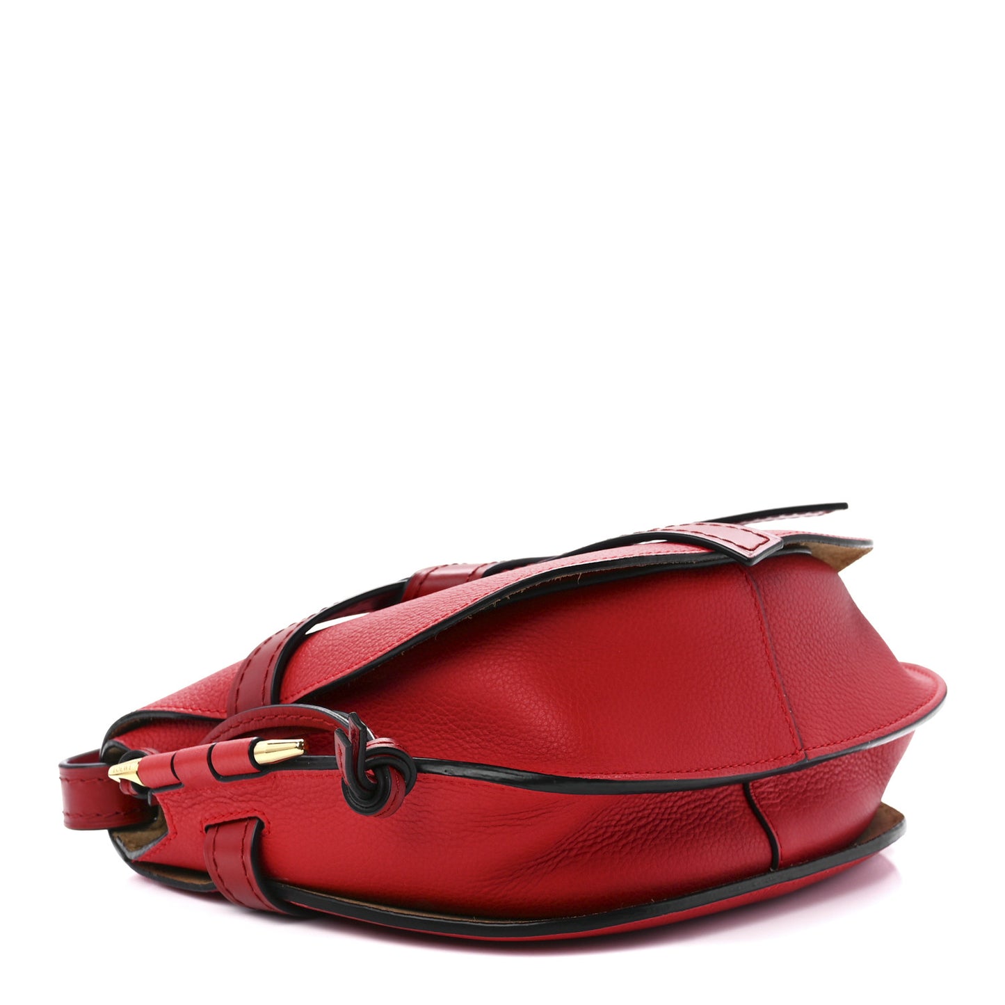 Calfskin Small Gate Crossbody Bag Scarlet Burnt Red