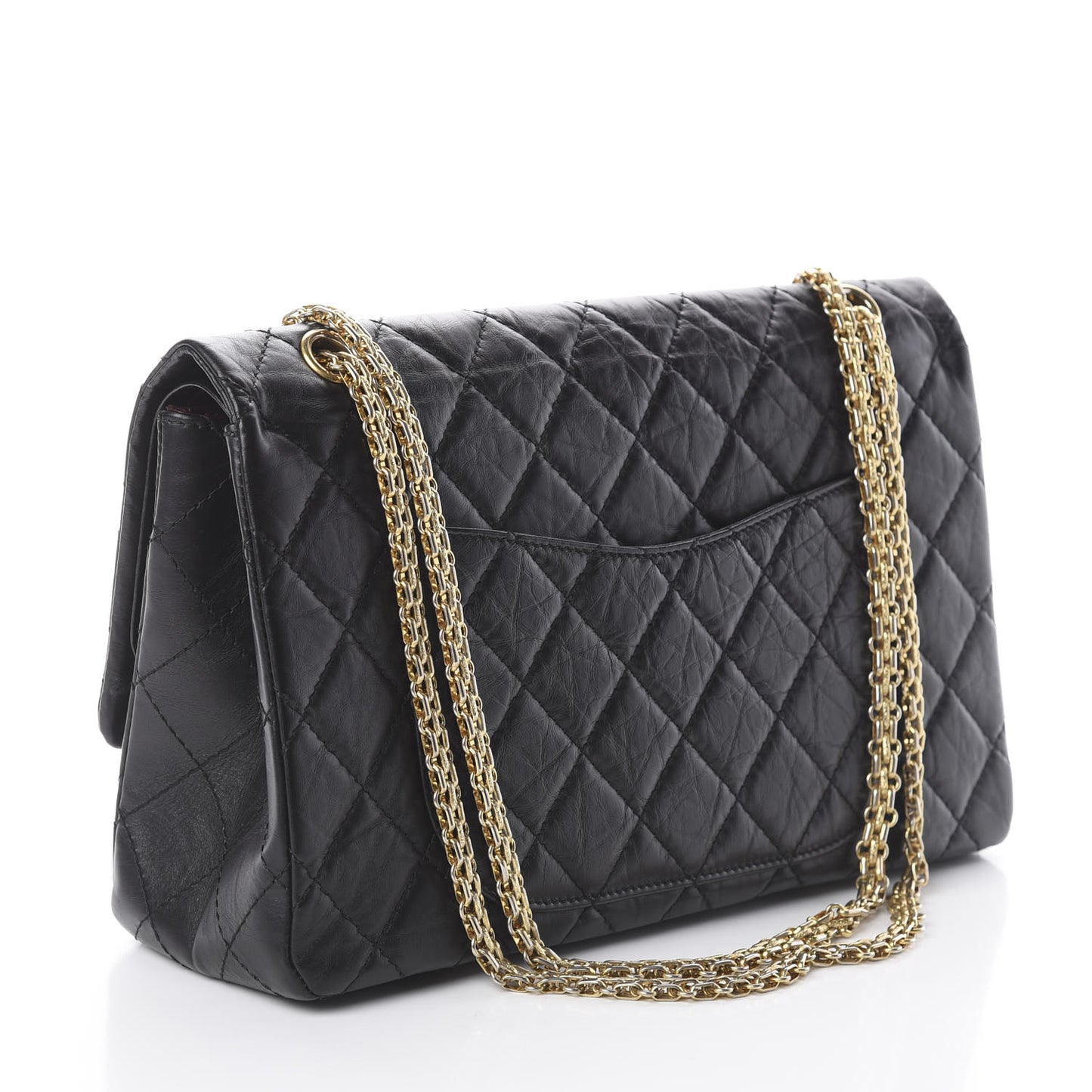 Aged Calfskin Quilted 2.55 Reissue 227 Flap Black