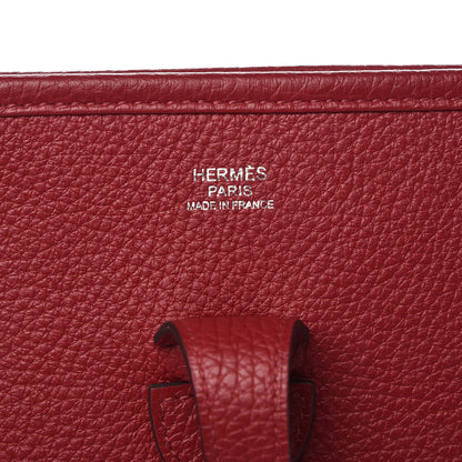 Hermes Taurillon Clemence Evelyne III PM Rouge Grenat 6 of 9
