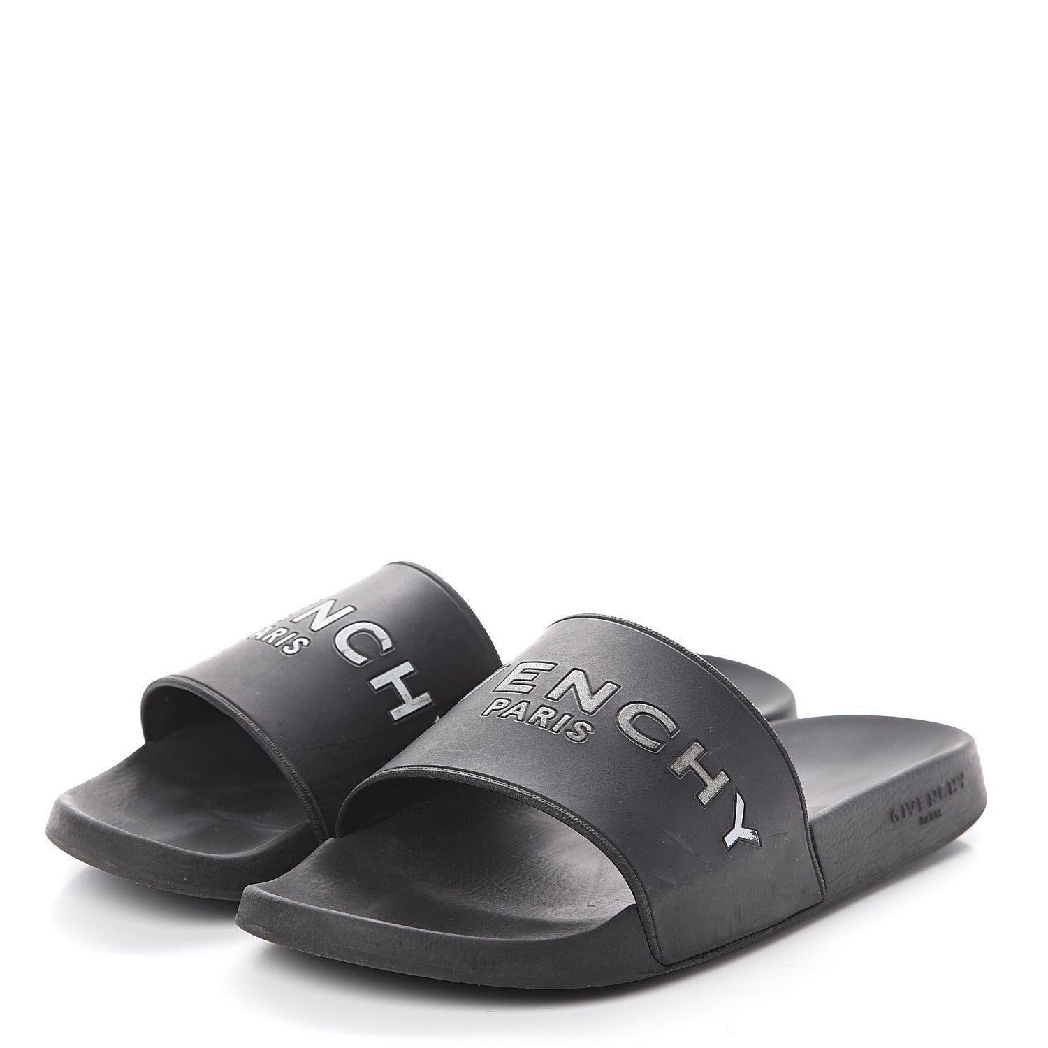 Givenchy Rubber Logo Pool Slide Sandals 12 Black 3 of 6