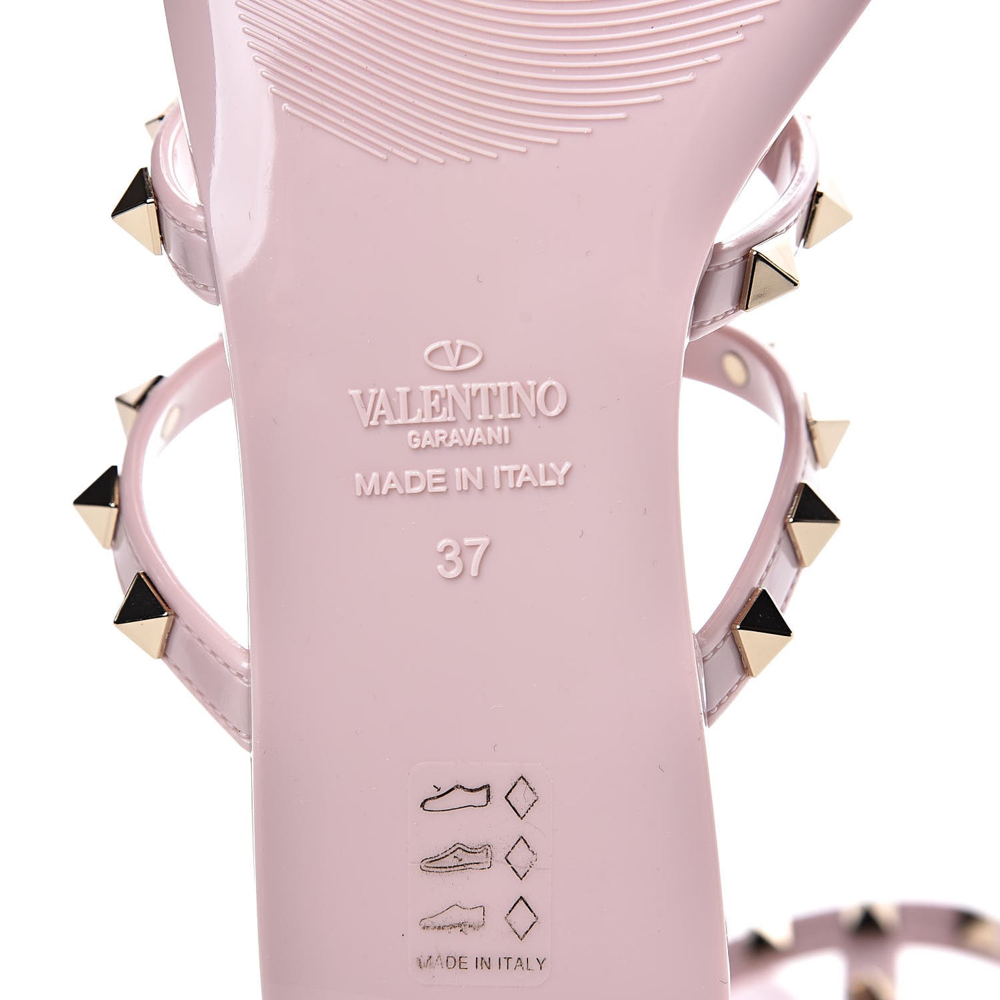 PVC Jelly Rockstud Caged Flat Thong Sandals 37 Water Rose