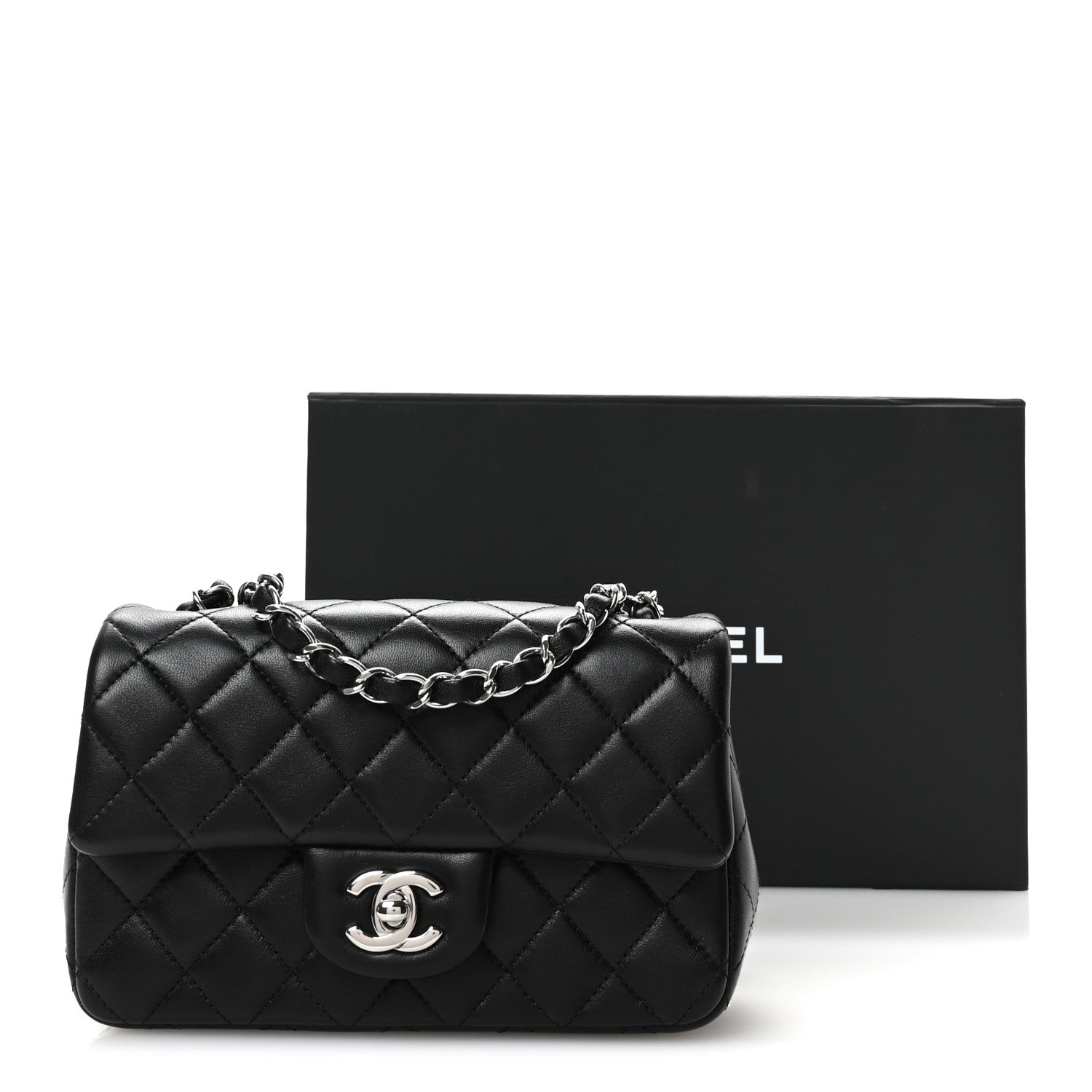 Chanel Lambskin Quilted Mini Rectangular Flap Black 11 of 11