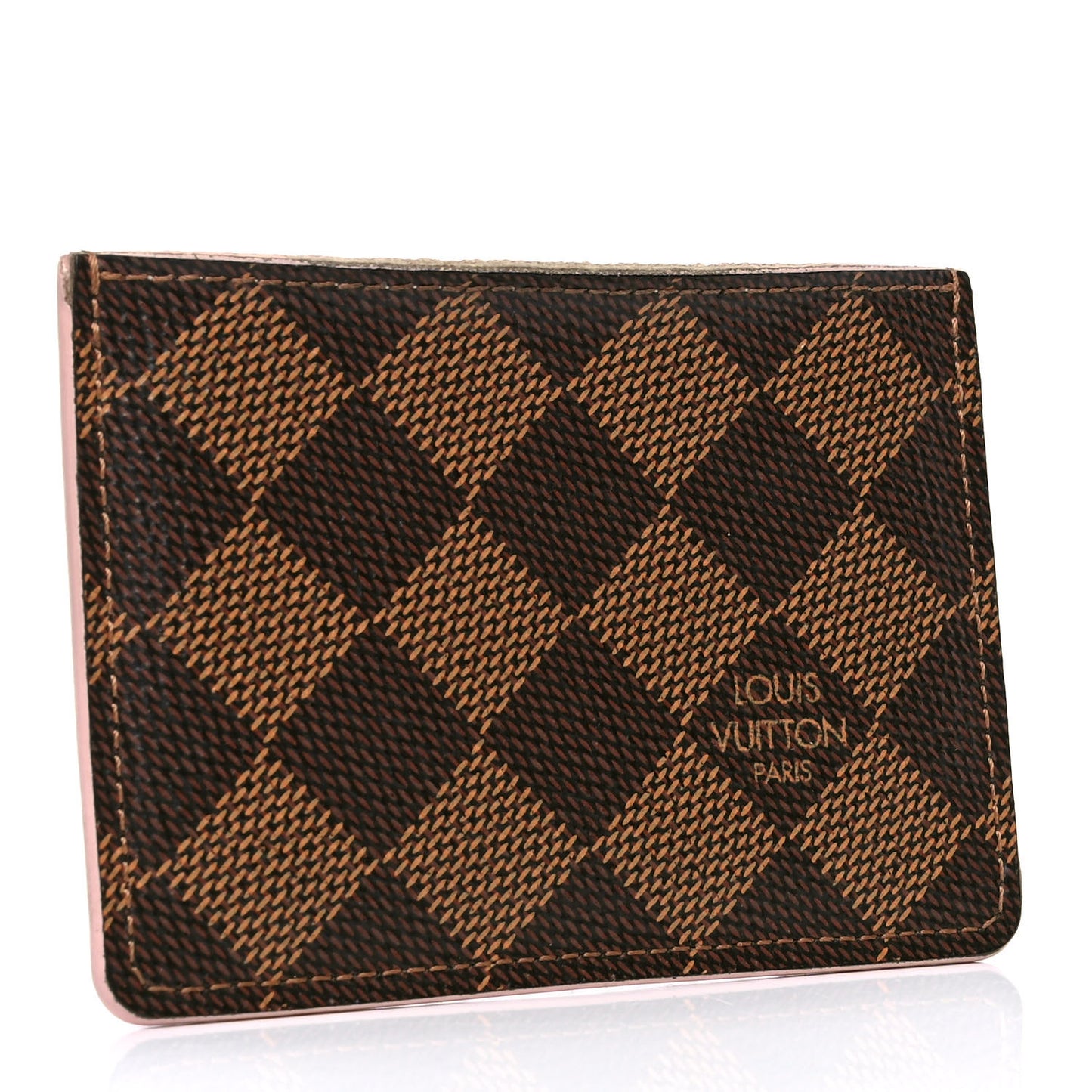 Damier Ebene Caissa Card Holder Rose Ballerine