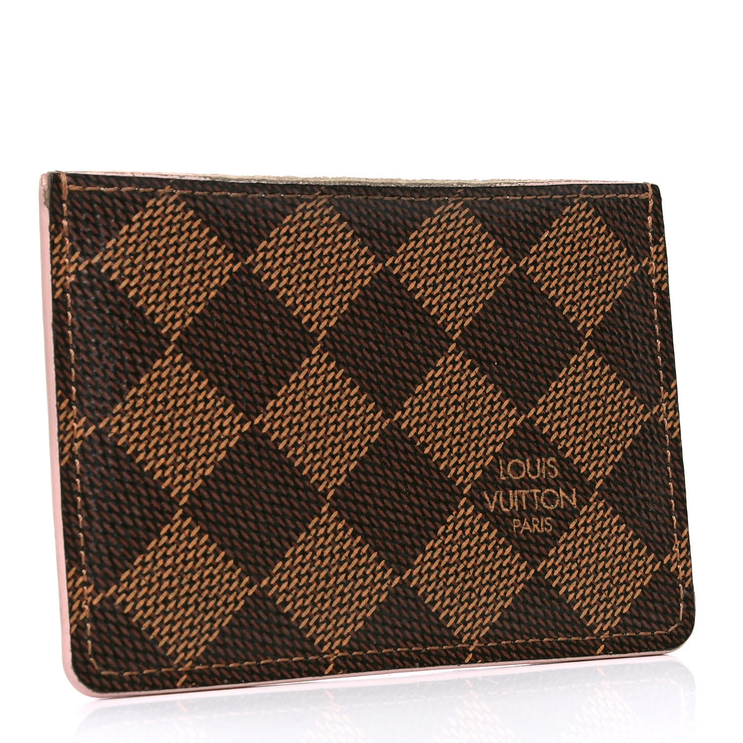 Louis Vuitton Damier Ebene Caissa Card Holder Rose Ballerine 2 of 4