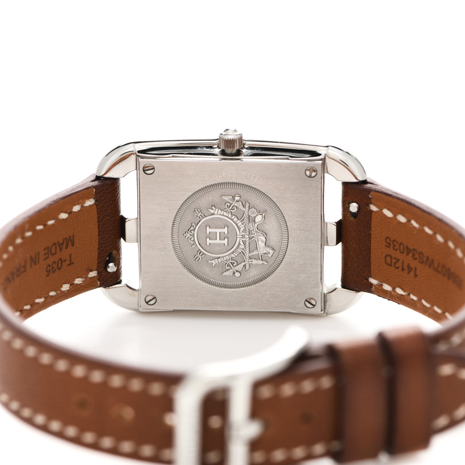 Hermes Stainless Steel Barenia 23mm Cape Cod Quartz Watch Fauve 4 of 5