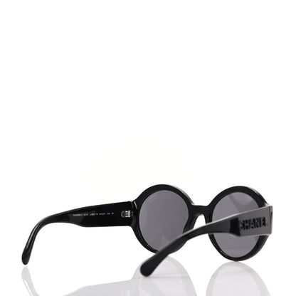 Chanel Acetate Polarized Round Sunglasses 5410 Black 4 of 8