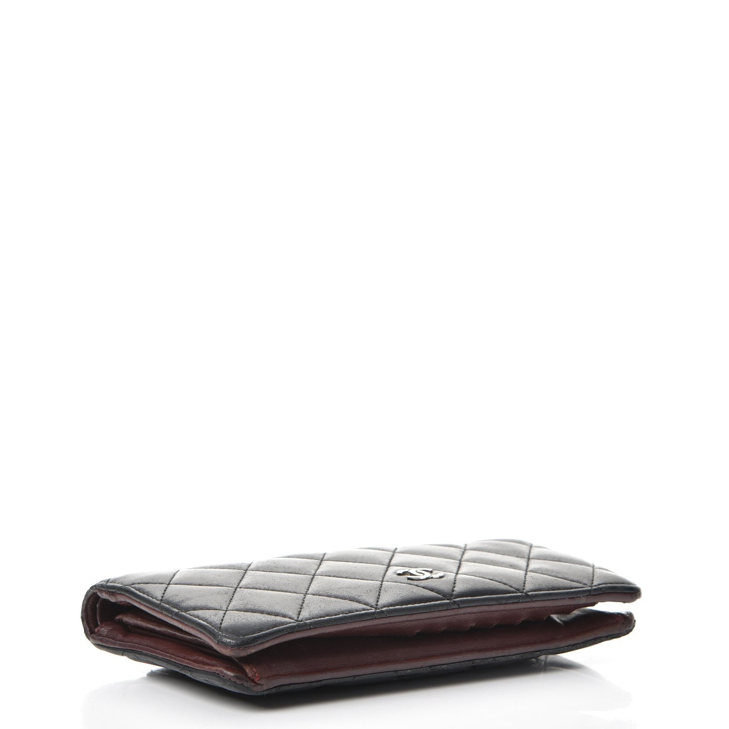 Lambskin Quilted Yen Wallet Black