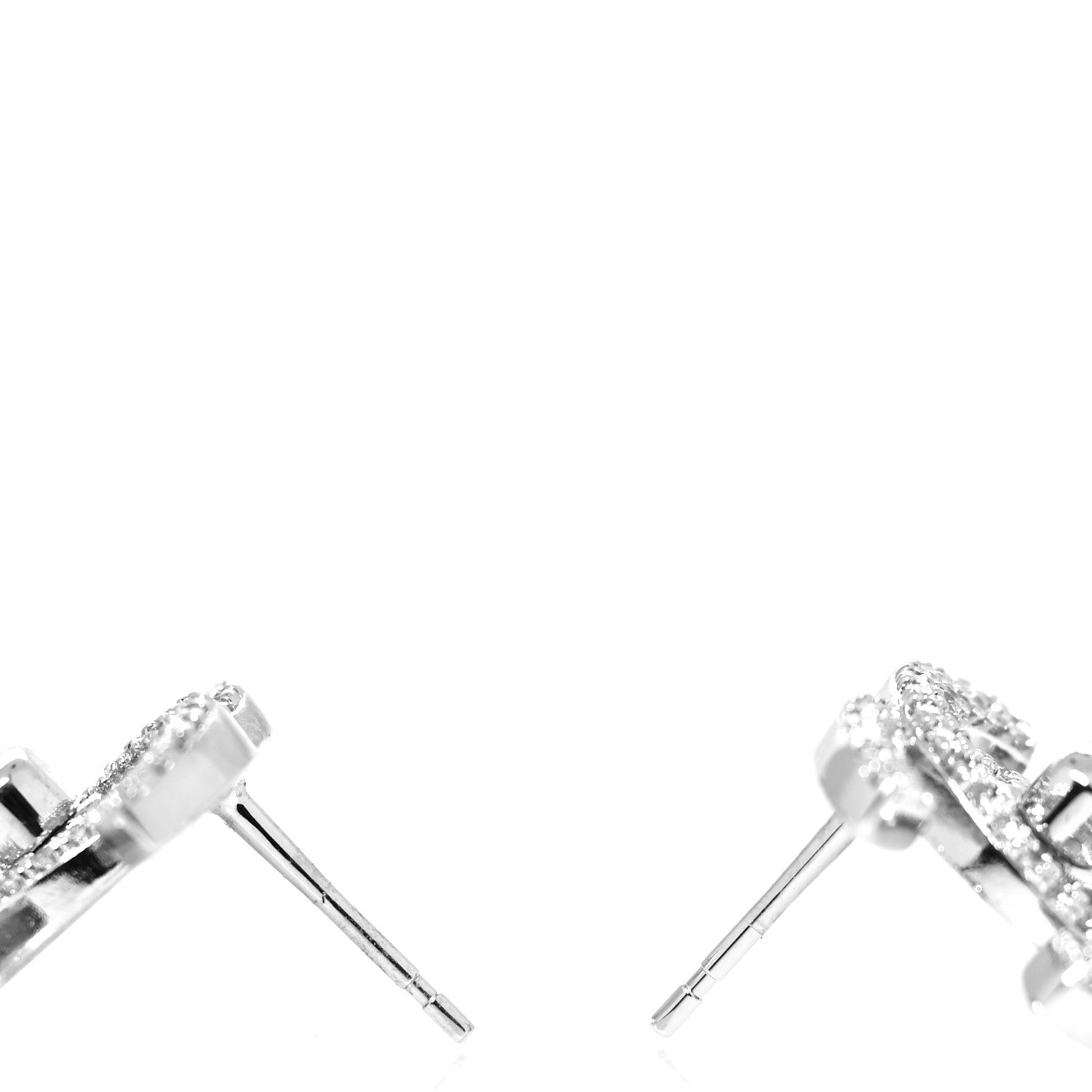 Chanel Crystal CC Turnlock Earrings Silver 3 of 4