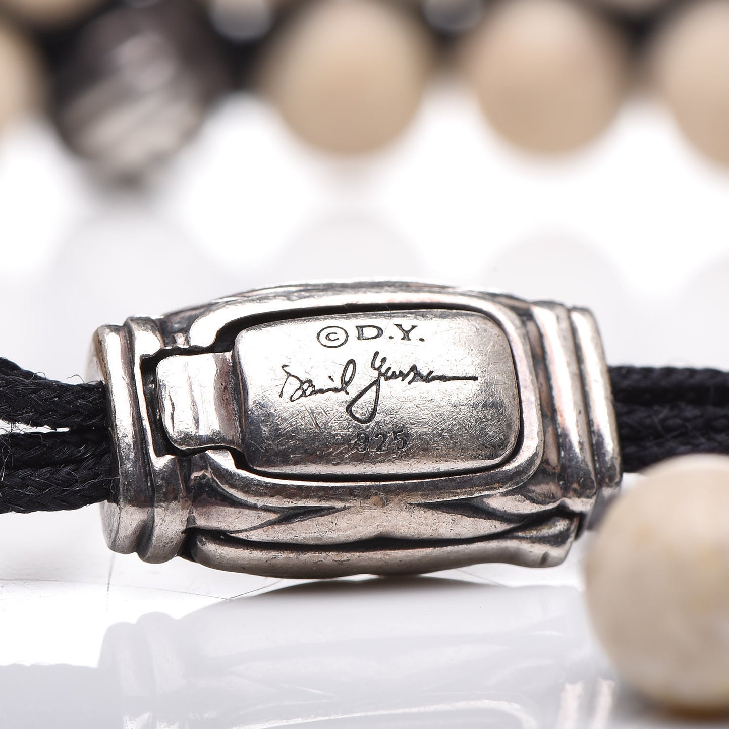 Sterling Silver Riverstone 8mm Spiritual Beads Two Row Bracelet