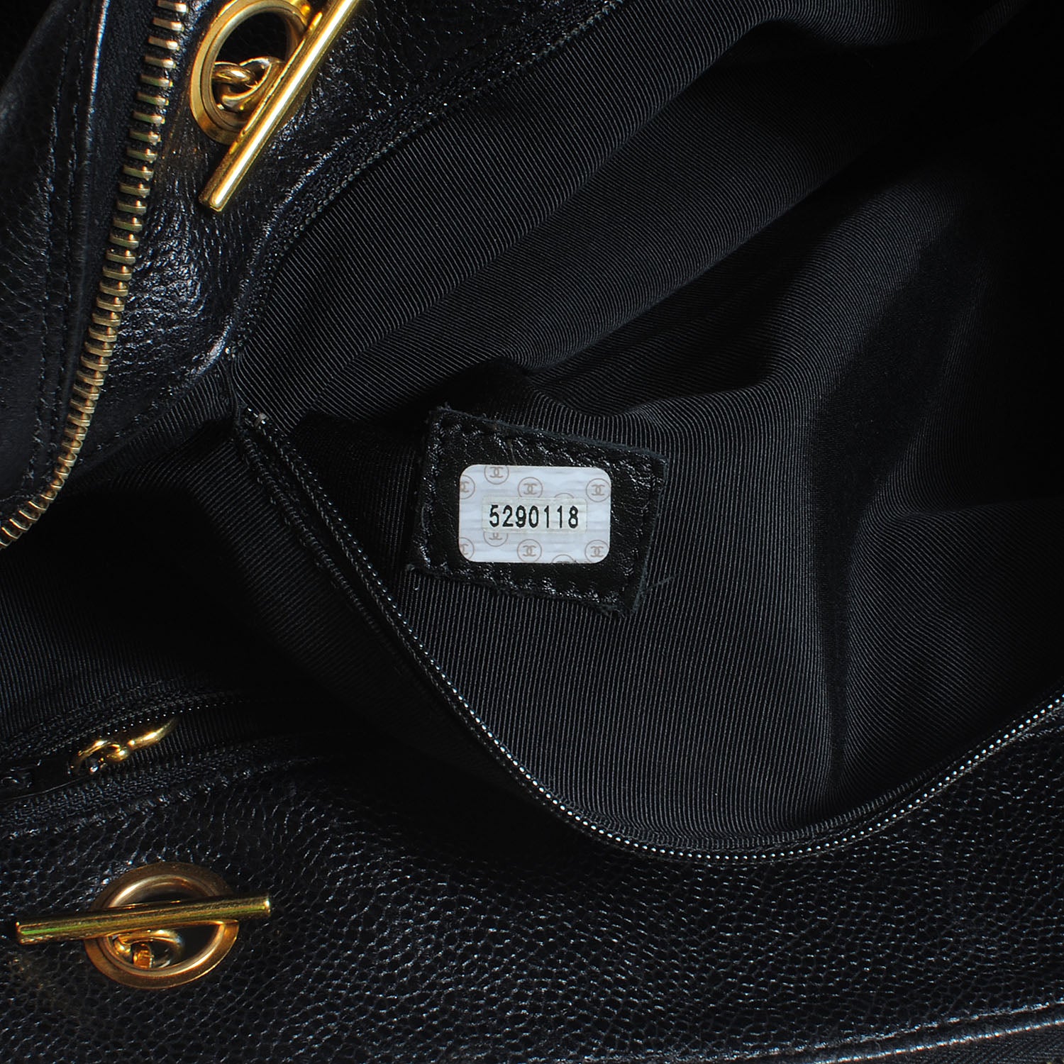 Chanel Caviar Large CC Shoulder Bag Black 7 of 7