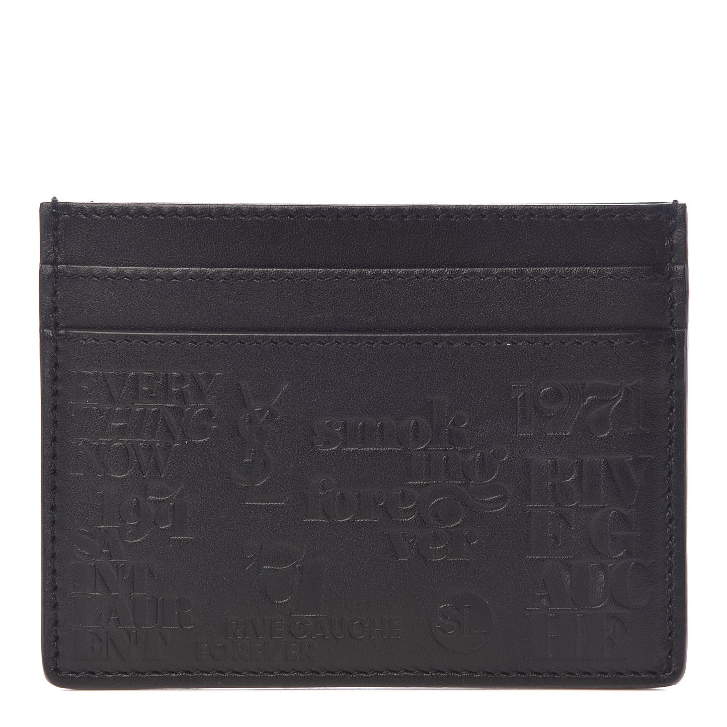 Calfskin 1971 All Over Card Case Black